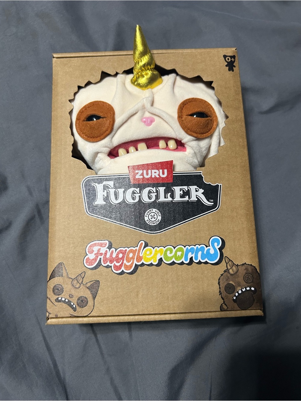 Fugglercorns Plush - White with Gold Horn